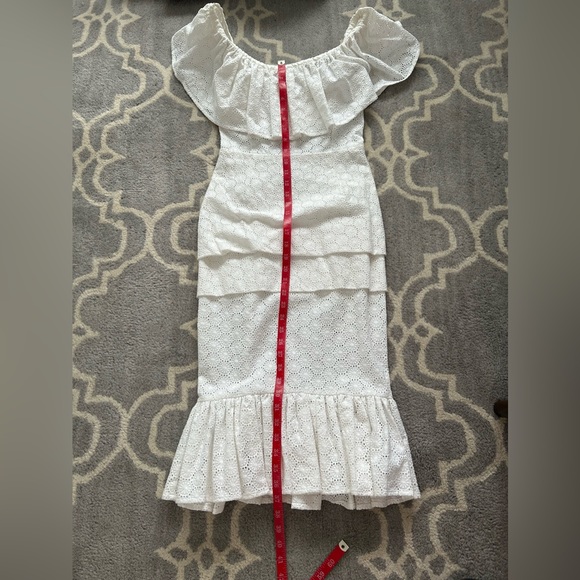 Greta Constantine Size 0-2 White Eyelet Dress - Picture 9 of 10